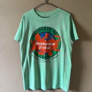 Vintage 1990 MTV Nickelodeon Studios Universal Studios Crew Cartoon TV Tee